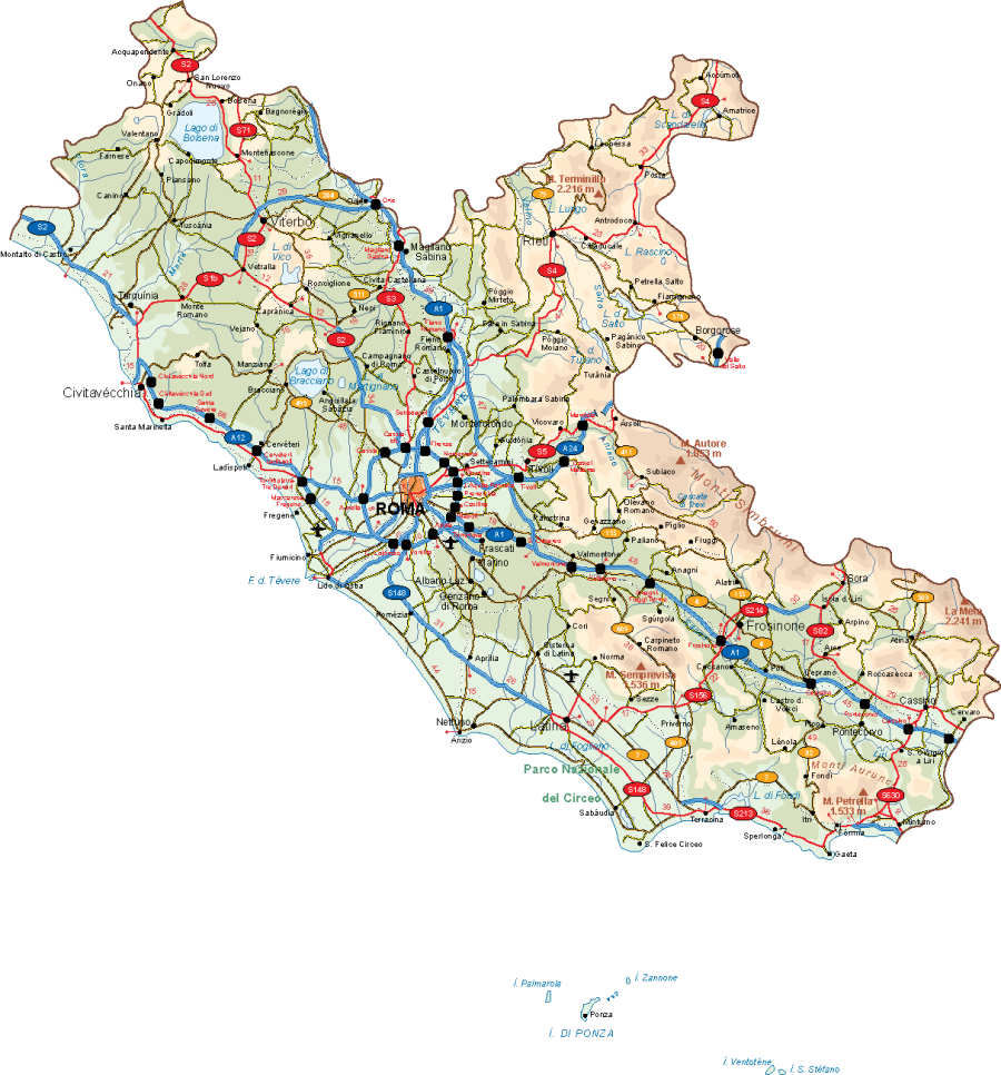 Lazio Vector Map