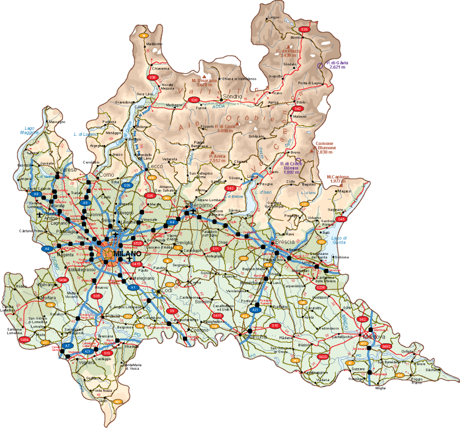Lombardia Vector Map