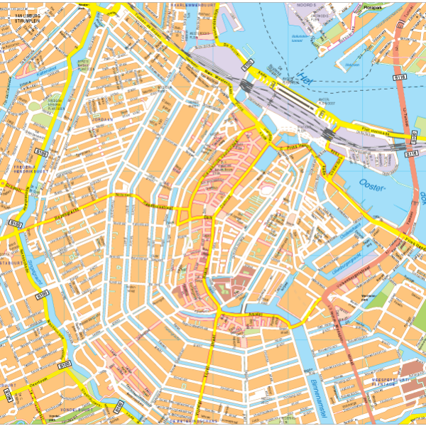 Amsterdam Vector EPS Map