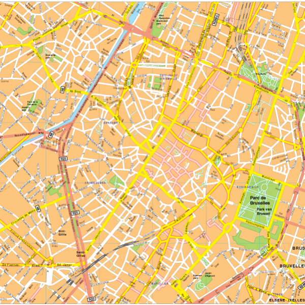 Bruselles Vector EPS Map