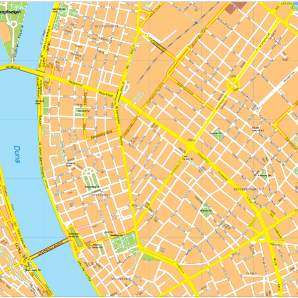 Budapest Vector EPS Map