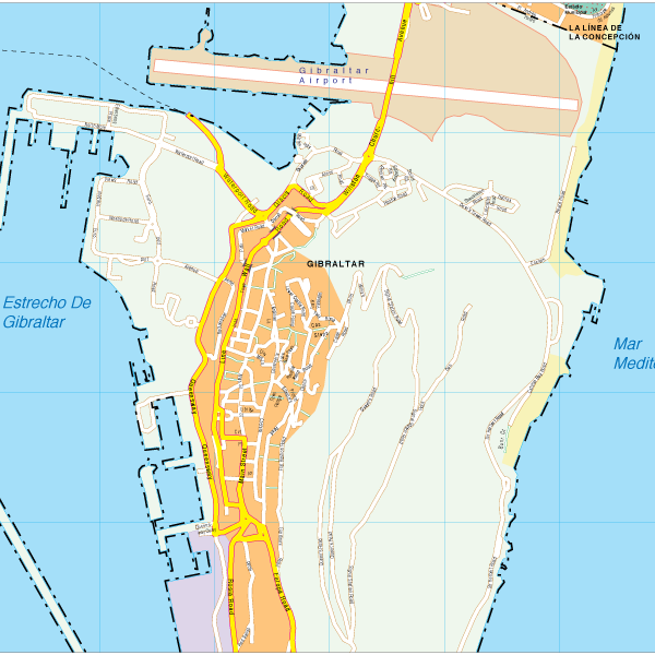 Gibraltar Vector EPS Map