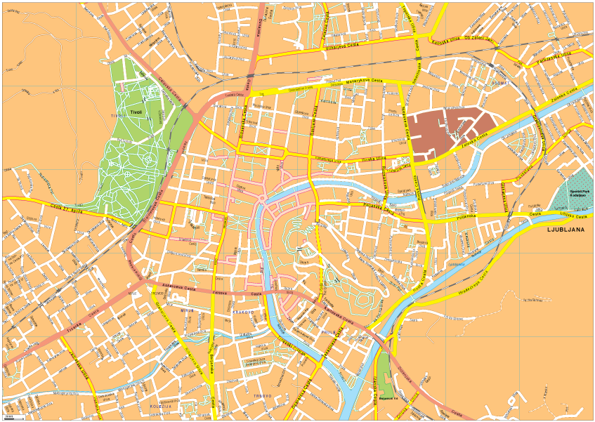 Liubljana Vector EPS Map