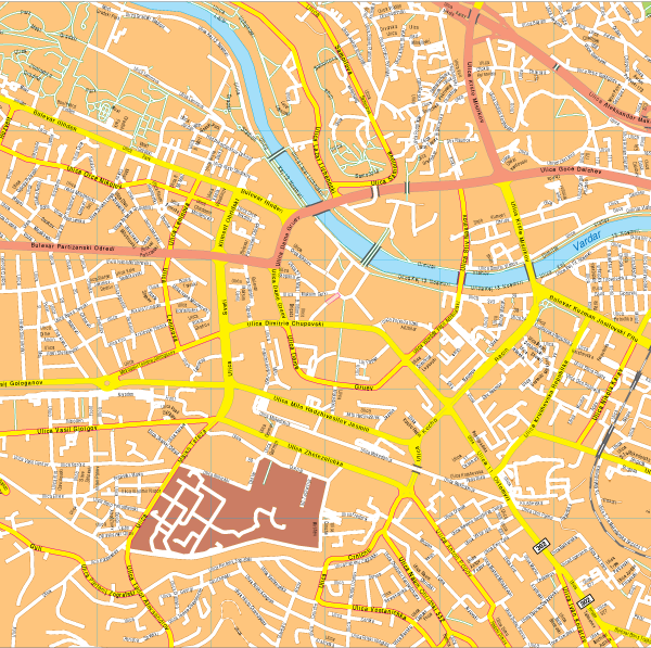 Skopje Vector EPS Map
