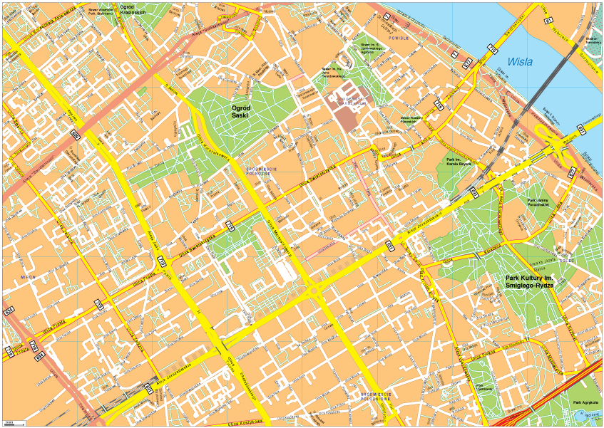 Warsaw Vector EPS Map | Vector maps